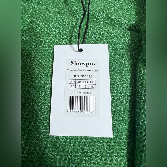 NWT Showpo Womens Green Knit Dress Sz 8 US Strappy Summer Wedding Guest NEW! - Picture 6 of 9